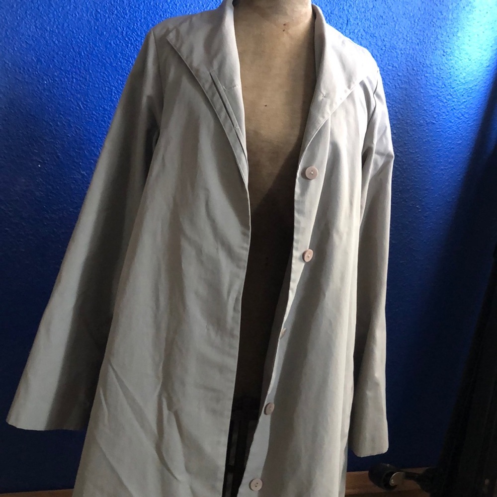 Eileen Fisher 60s swing duster coat tan m-l jacket